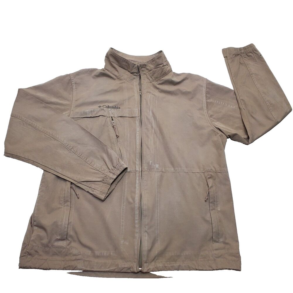 Columbia Jacket Women Large Beige Omni-Shield Full Zip Micro Canvas